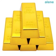 ALENE Golden Brick, Simulation Paperweight Fake Gold Bar, Ideal Gift Table Decor Movie Prop Plastic 