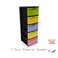 Premium Quality 3 Tier 4 Tier 5 Tier Plastic Drawer Storage Cabinets Ready Local Stock Ship