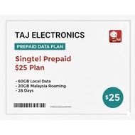 Singtel Prepaid $25 Plan – 60GB Local Data + 20GB Malaysia Roaming | 28 Days