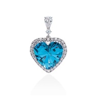 Lory Jewellery Heart Pendant P19003 Siamite #1188 Silver 925