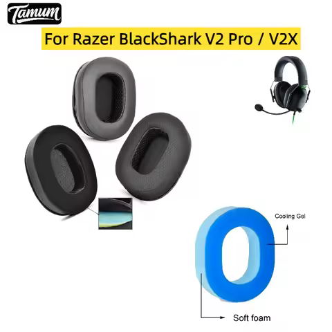 1 Pair BlackShark V2 Cooling Gel Ear pads Cushion for Razer BlackShark V2 Pro / V2X gaming Headphone