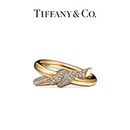 【ทิฟฟานี่ ออริจินัล】Tiffany Knot Double Row Ring In 18K White Gold /rose Gold / Yellow Gold With Rou