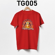 THANKSGIVING TSHIRT PUMPKIN TURKEY MEN COTTON 2XS-2XL SUMMER LOOSE SIZE ROUND NECK SHORT SLEEVE STRE