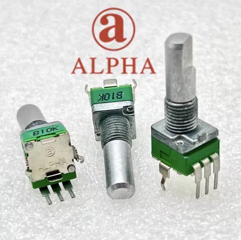 1 PCS Taiwan Alpha 09 Precision Potentiometer Yamaha Tuning Band Mid Point B10K Axis Length 20mm