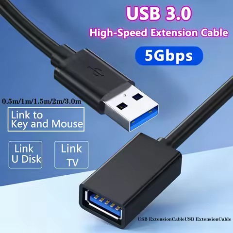 USB 3.0 Extension Cable 1m/2m/3m, High-Speed USB Extender Cord for PC, Laptop, SSD, Smart TV – Fast 
