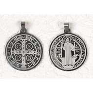St. Benedict Stainless Steel Medal (approximately 3/4 inch or 2cm) Made in Italy