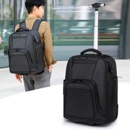 Premium 19" Trolley Laptop Backpack Bag 2 Wheels Cabin Travel Luggage Bag Waterproof For Men Women School Student