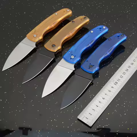 Liei Store Spy-C229 Folding Knife 3.46" S30V Plain Blade, PEI Handles - C229GP