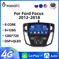 Podofo Android 10 2Din Car Radio For Ford Focus 2012-2018 9'' Car