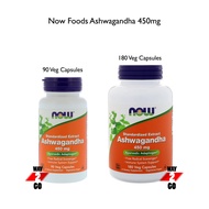 ✅READY STOCK✅ Now Foods, Ashwagandha, 450 mg, 90 / 180 Veg Capsules