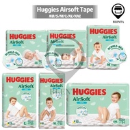 Huggies Airsoft Tape Pants Diapers NewBorn68/S58/M52/L44/XL44/XXL32Drypers Mamypoko PetPet