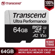 Transcend Ultra Performance 64GB Micro SDXC USD340S Class 10 A2 V30 U3 4K TS64GUSD340S