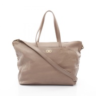 [二手，二手] Salvatore Ferragamo Ferragamo Gancini AB手提包 -21F651 灰色皮革 Gancini 2way 女士手提包 二手 B