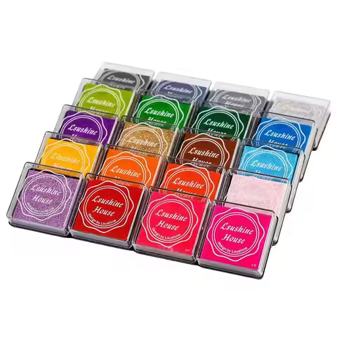 Finger Ink Pads For Kids 20 Colors Finger Paint Ink Pad Waterproof Colorful Water-based Ink Pads 1.5