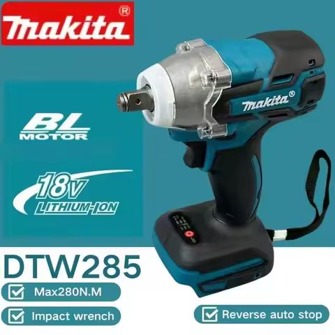Makita DTW 285 High Torque Wireless Rechargeable Impact Wrench 18V Lithium Battery Multifunctional H