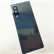 ประตูฝาหลังกระจกสำหรับ Sony Xperia 5 III ฝาครอบแบตเตอรี่ถาวรด้านหลังเปลือกแผงเคส + เลนส์กล้องถ่ายรูป