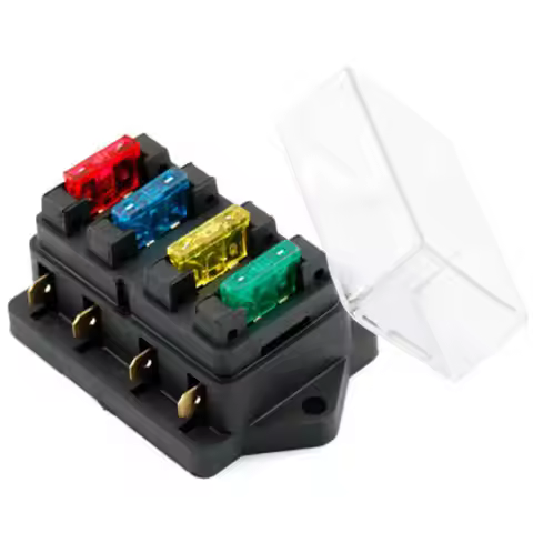 Fuse Standard Fuse Box 12V/24V Car Vehicle Van Circuit ATO 4 Blade Block Holder+Fuse