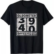 40Th Birthday Gift Funny Oldometer 39-40 100% Cotton T-Shirt Man