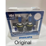 PHILIPS Crystal Vision Headlight Bulb HB4 12V 60W T10 LED - Twin Pack