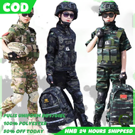 Police Costume for Kids Boys & Girls 100-160cm (3-15 Years) | 4-Piece Career Army Uniform Set (Shirt