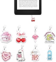 9-Piece Dust Cover Set for Kindle, USB-C Port Protection with Cute Reading Pendants, Ebook Reader De