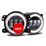 Car LED 4 Inch Fog Lights 30W with White/Yellow  Ring DRL for Off-Road