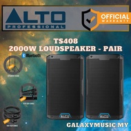 Alto TS408 2000W 8" Powered Speaker w/UG-88HH Wireless Mic, Speaker Stand and Cable - Each / Pair ( 