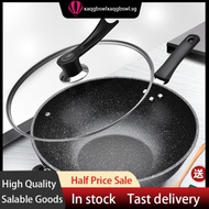 [in stock]30cm 32cm 34cm Handmade Chinese Iron Wok Non-stick Pan No-Coating Kitchen Cooker Cookware Maifanshi wok, non stick wok, domestic pan, iron wok, non oil smoke wok, electro
