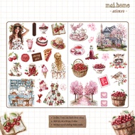 [ Large format A5 ] cherry garden sticker sheet Set, cottage cherry garden sticker sheet
