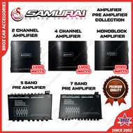 SAMURAI KATANA SOUNDBAR 1800W 4 Channel / 2 Channel 1200W / 2000W Monoblock Mosfet High Power Amplifier 4 Band Pre Amp For Kereta Car Woofer