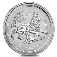 Perth Mint Australia Lunar Dog Lion Privy 2018 1 oz .9999 Silver Coin BU (Series II) 1oz