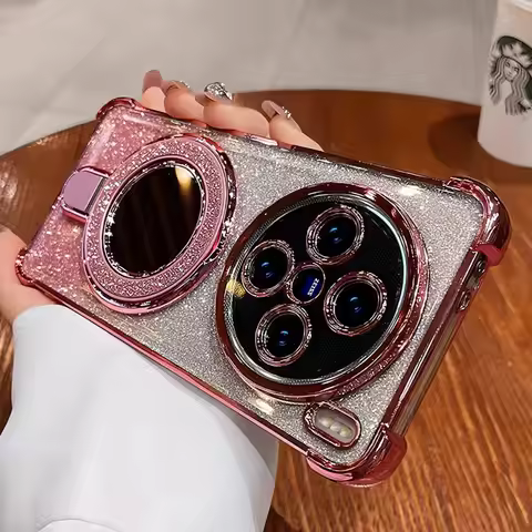 X200pro mini Bing Ring Case For Vivo X200 X300 Pro mini V50 V60 Lite 5G Holder Cover with Mirror Lux