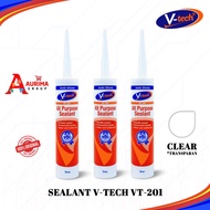 V-TECH VT201 CLEAR TRANSPARENT SEALANT 270ML MULTIPURPOSE ADHESIVE SEALANT