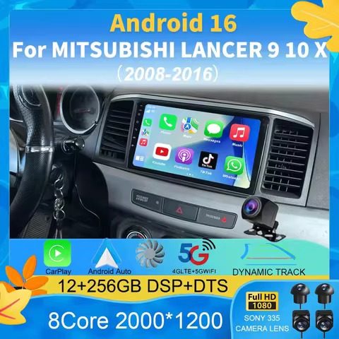 Android 16 For MITSUBISHI LANCER 9 10 X 2008 - 2016 Car Radio Video Player 9Inch Stereo Audio GPS Pl