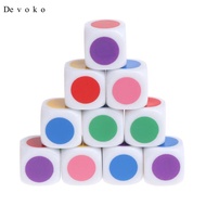 [Devoko] 10pcs New Square 16mm Six Sided Color Dot D6 Opaque Standard Game Dice 16mm
