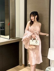 KISSLYNN - Rosé Sheen Dress