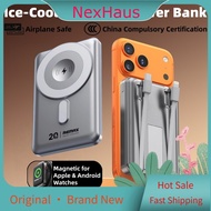 NexHaus 【REMAX+Ice Cool+3C】Magnetic Powerbank [CCC] 10000mAh 20W Fast Charging with Stand&Cable Wire