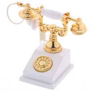 1Pc Miniature Phone Model Retro Rotary Telephone For 1:12 Desktop Decoration