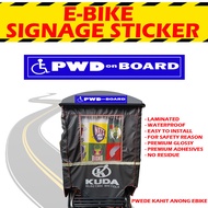 E-BIKE SIGNAGE STICKER / KUDA EBIKE SIGNAGE STICKER / NWOW STICKER / RUIPJEY STICKER