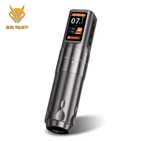 BIGWASP Wireless Tattoo Machine Stroke Adjustable 2.0-4.2mm FK 2000mAh Color Screen Battery Coreless