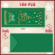 150 Pcs Christmas Currency Envelopes Xmas Money Cash Greeting Card Holder Winter Christmas New Year 