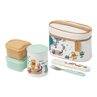 Disney - Skater 廸士尼Winnie the Pooh 小熊維尼午餐盒不銹鋼保溫午餐罐和便當盒 560ml Disney 小熊維尼 廸士尼保溫飯盒壼 連多功能袋 平行進口