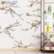 2lembar Gaya Cina 3d Pohon Dahan Burung Stiker Dinding Wall Mural