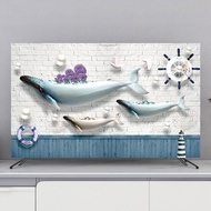 New Style High-End tv cover Cloth  lace  smart tv dust flat screen monitor protection hanging desktop LCD animation /24 32 37 43 47 50 52 55 60 65 75 80inch online celebrity tapestry   camber102715