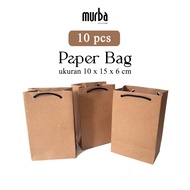 (10 pcs) Small Plain Paper Bags 10x15x6 cm | Brown Paper Bag