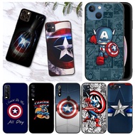 vivo y11 y12 y15 y17 y19 y20 y20i y20s y11s y5s Marvel Captain America Soft Black Phone Case