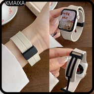 Magnetic Buckle Rubber Band Strap for IWatch Apple Watch SE Ultra 3 2 49mm 45mm 41 44mm 40 42 46mm S
