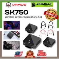 Vamos SK750 Wireless Lavalier Microphone Set Multi-function UHF Transmitter Receiver Mic System Comp