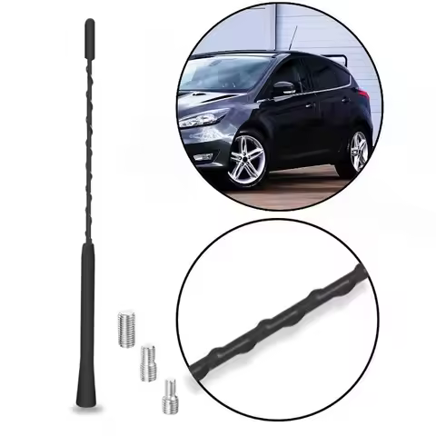 Universal 9 Inches Car Replacement Anti Noise Beesting Aerial FM Radio Antenna with Screws