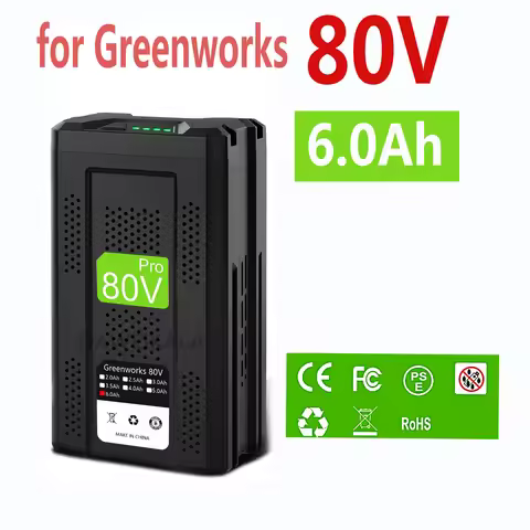 Rechargeable Battery for Greenworks 80V Replacement Battery 6Ah Lithium Ion Battery for GBA80200 GBA